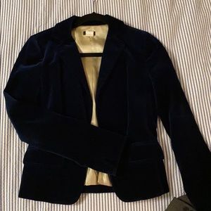J Crew blue velvet blazer